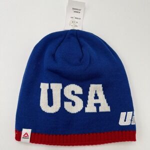 USA Beanie Hat Knit Reebok UFC Blue Red Winter Cap One Size
